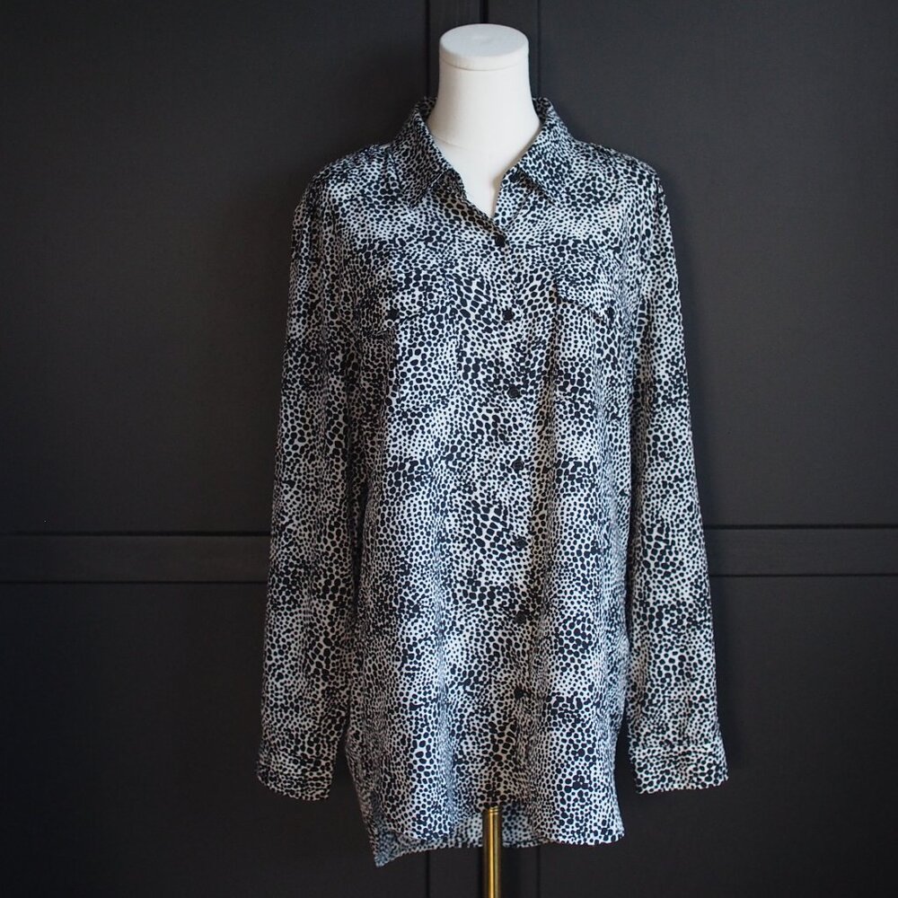 N.W.D. | Long Roll Sleeve Black & White Shirt